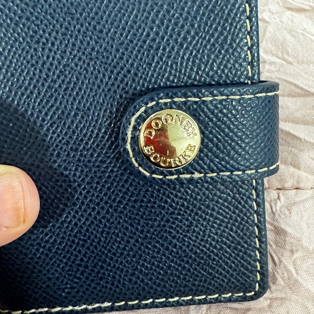 Dooney & Bourke Navy Leather Card Wallet - Picture 2 of 8